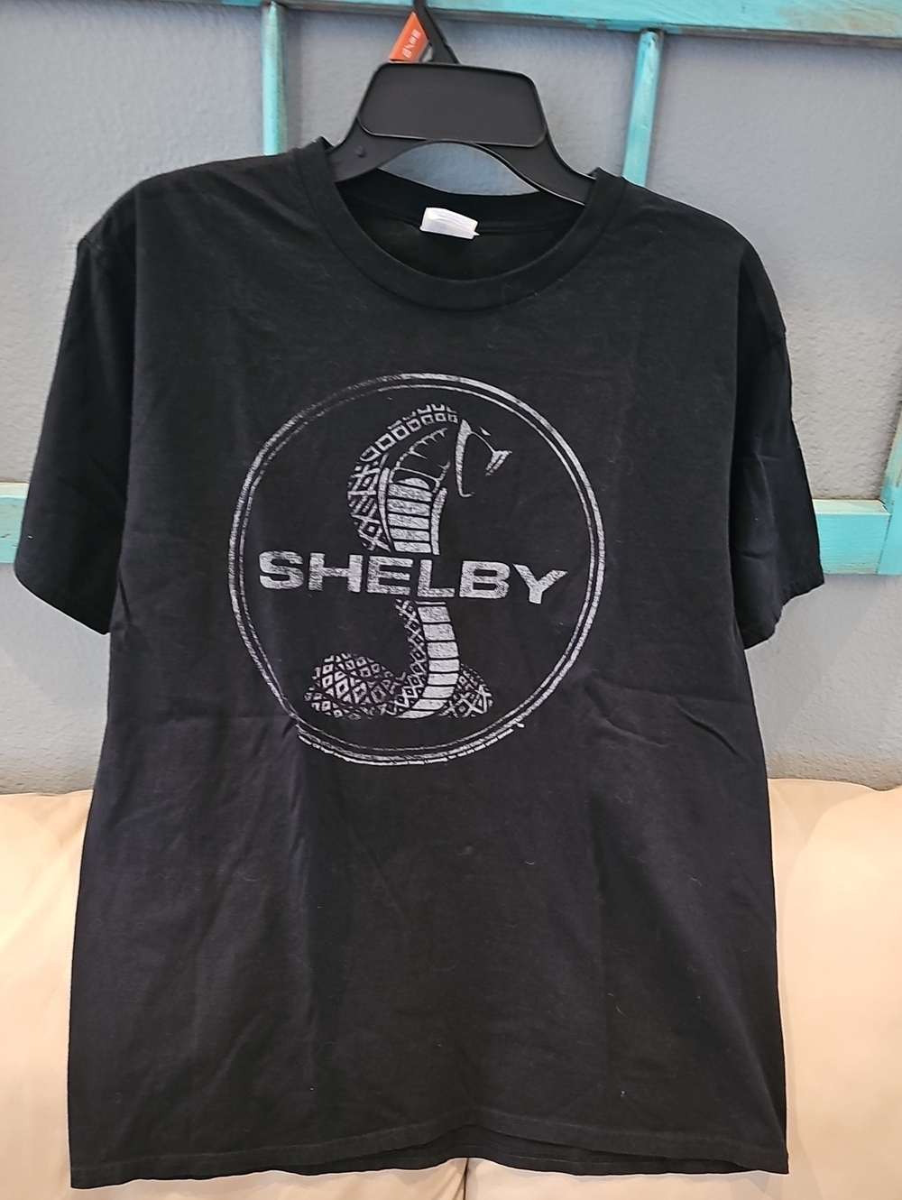 Shelby Black Tee with White Cobra Logo